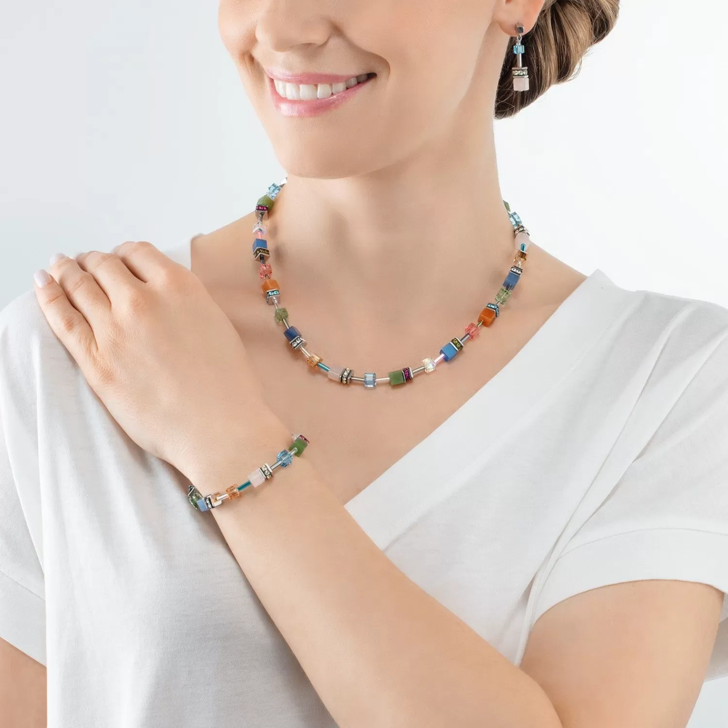 COEUR DE LION Geocube® Iconic Precious Halskette Multicolor Boho- Geocube® Mehrfarbig