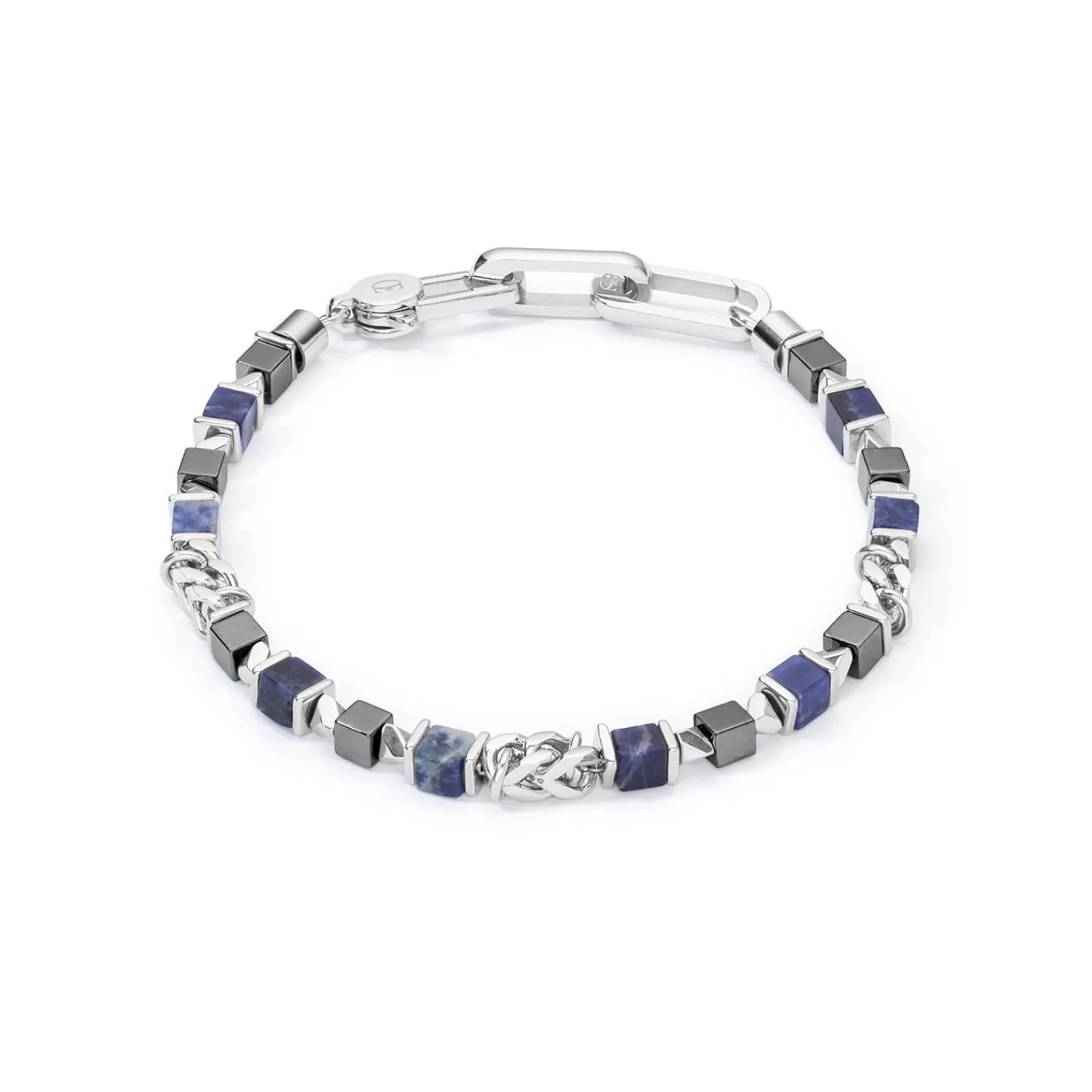 COEUR DE LION Unisex-Armband Würfel & Kette Blau- Aber
